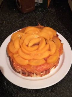 Una foto de Tarta de queso y melocotón apto para diabéticos