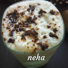 A picture of Cold coffee with vanilla Ice-cream.