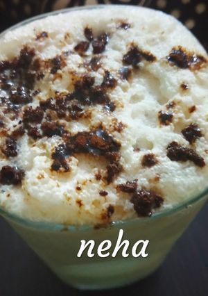 A picture of Cold coffee with vanilla Ice-cream.