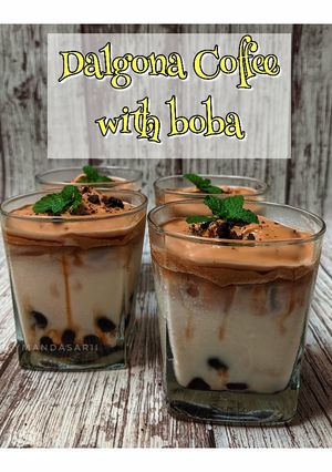 Foto resep Dalgona Coffee with Boba