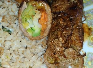 Una foto de Rollos de Solomo rellenos de Vegetales