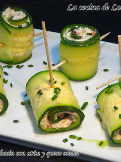 Una foto de Rollitos de calabacín con atún y queso crema