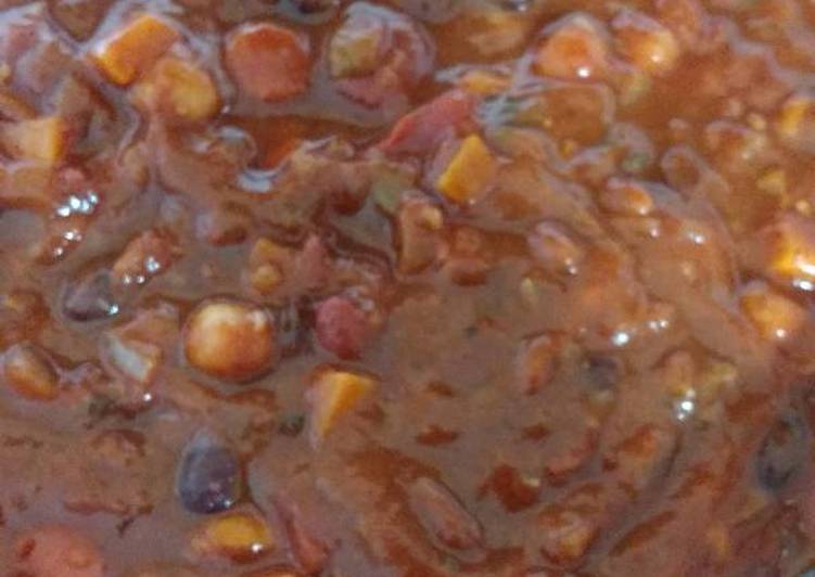 Recipe of Any-night-of-the-week Pantry-raid Vegetarian Pumpkin Chilli