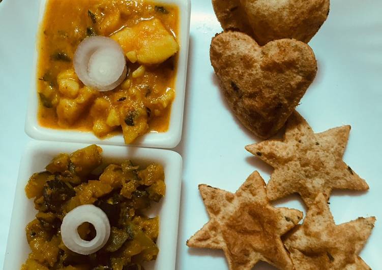 Steps to Make Award-winning Aloo puri with Khata meetha petha sabzi