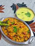 Kathiyawadi Vaghareli Khichdi and Kadhi