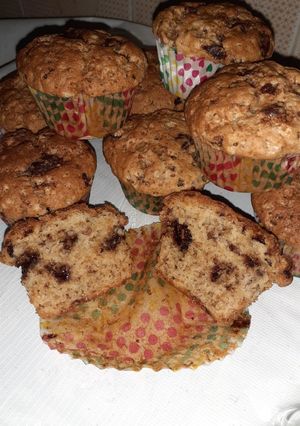A picture of Banana chocolate Muffins.
