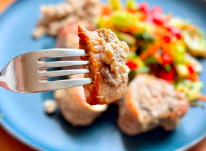 A picture of Seared Pork Medallions in Creamy Mushroom Sauce from Tastypinch.