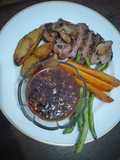 254. Beef steak spicy garlic butter sauce
