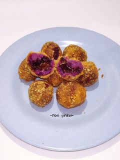 Foto resep Bola - bola ubi ungu coklat lumer