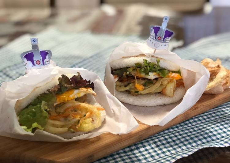 Steps to Prepare Any-night-of-the-week Japanese Tempura Rice Burger