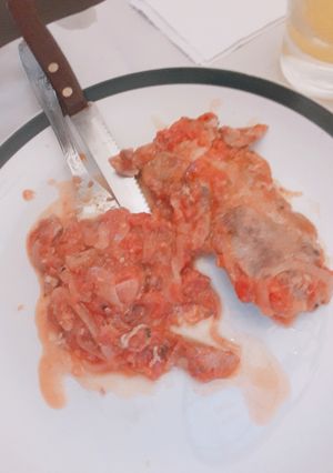 Una foto de Churrasquitos de Bondiola ala pomarola....a mi estilo