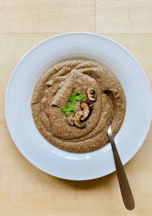 A picture of Sweet Miso Mushroom Soup (Dairy-Free, Gluten-free, Vegan).