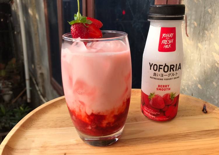 Fresh strawberry Yoforia yogurt