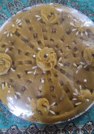 عکسی از دستور حلوای آرد نخودچی و آرد گندم