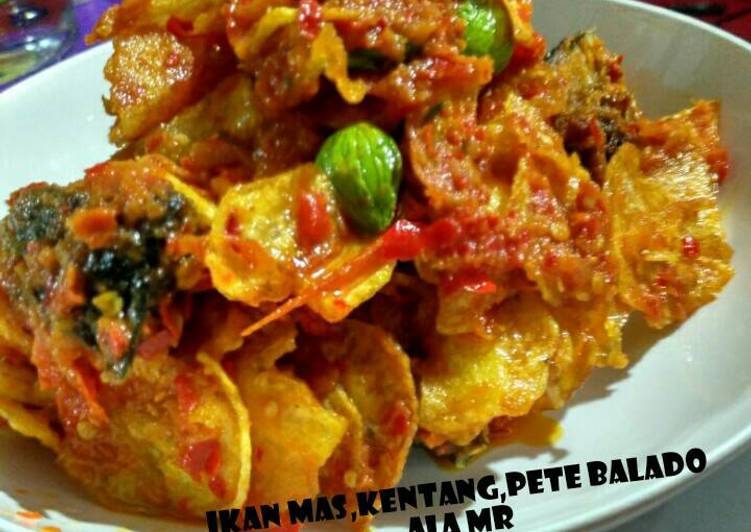 Resep Ikan mas,kentang,pete balado ala mr🍒🍒💑 Lezat