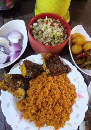 عکسی از دستور ماهی سرخ کرده با دمپخت