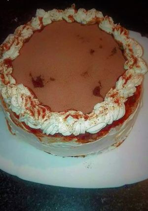 Una foto de Tiramisú con crema de licor de café