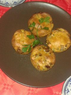 Una foto de Muffins de salmón y gambas