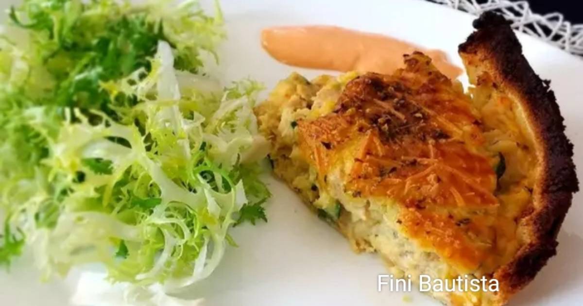 Quiche de marisco y verduras con pan de molde Receta de Fini Bautista Angulo Cookpad