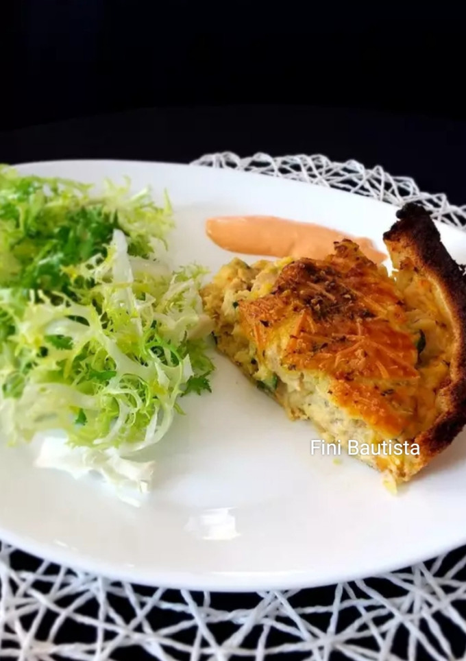 Una foto de Quiche de marisco y verduras con pan de molde