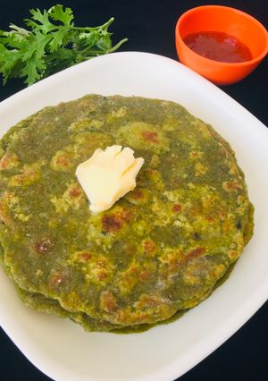 પાલક પરાઠા (Palak Paratha Recipe In Gujarati) રેસીપી મુખ્ય ફોટો