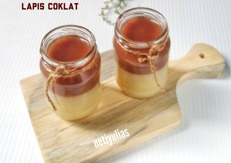 Puding pisang lapis coklat