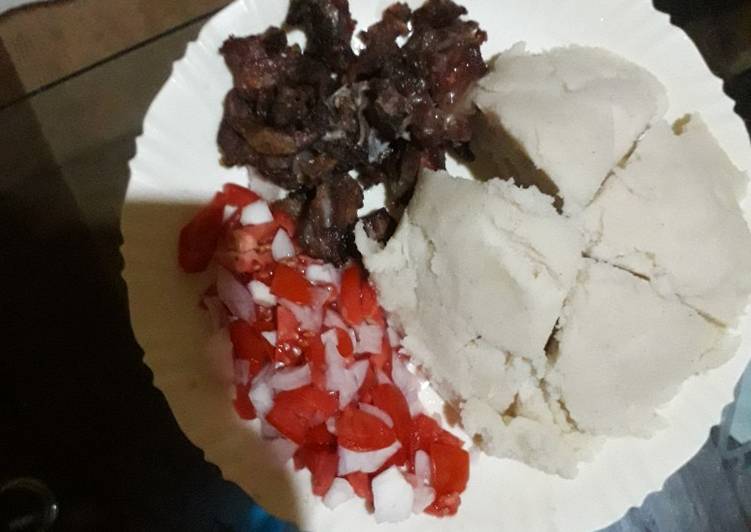 Recipe of Perfect Ugali,goat meat fry and kachumbari