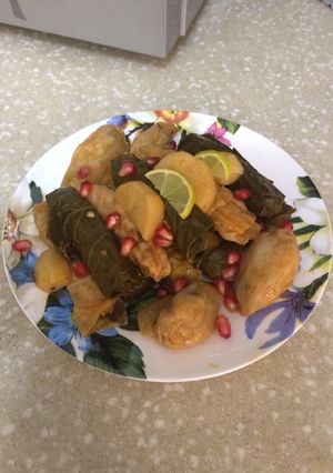 صورة لوصفة محشي ورق العنب والكرنب والبصل الابيض