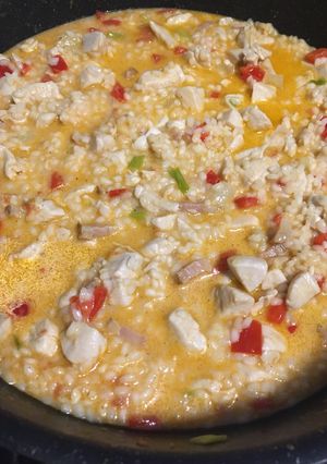 Zöldséges-csirkés rizottó recept fotója