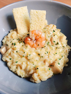 Una foto de Risotto de setas y gambas