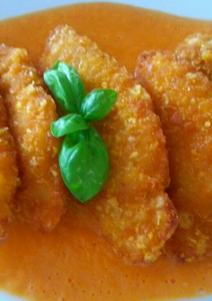 Una foto de Escalopines de pollo en salsa casera de tomate
