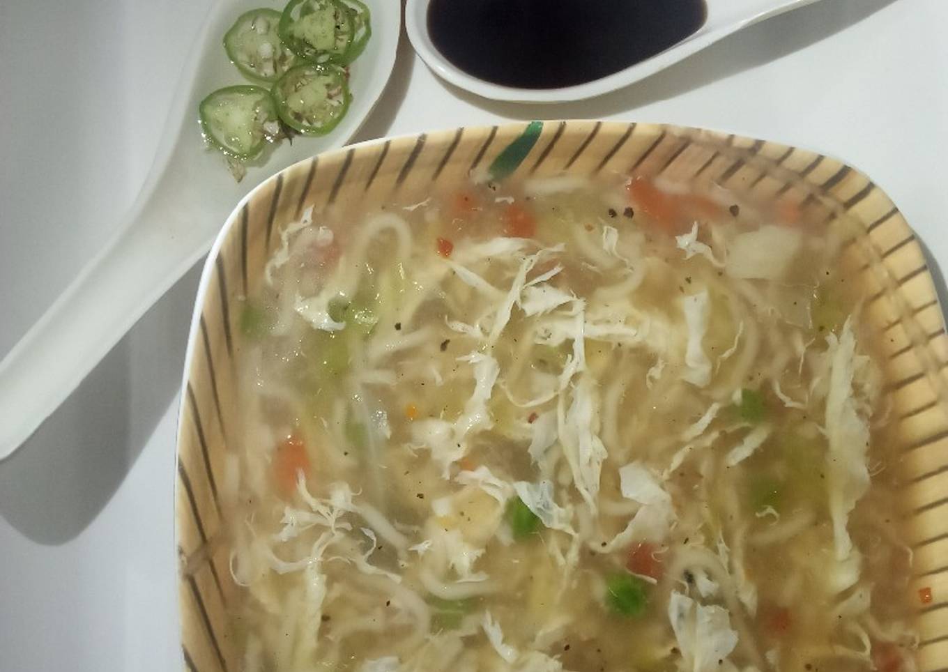 Noodles Veggies egg soup 🍲🍲😋😋