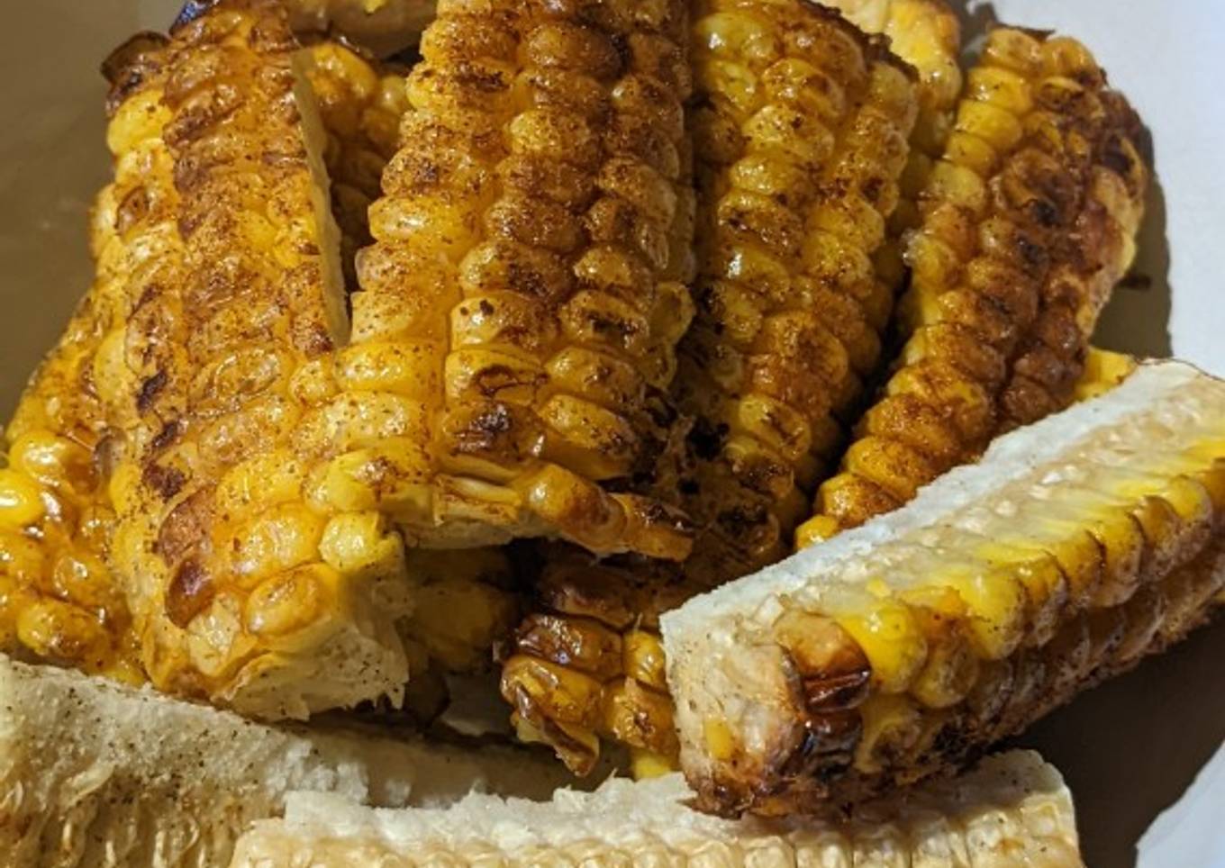 Sweet corn on the cob "ribs"