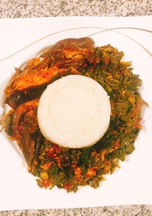 A picture of Vegetable and rice.