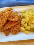 Pollo croccante al forno con patate ai semi di finocchio