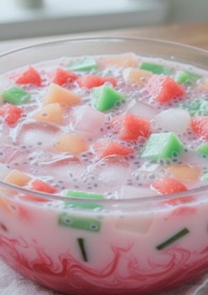Foto resep Es Jelly Susu Pelangi (Ide Takjil Segar)