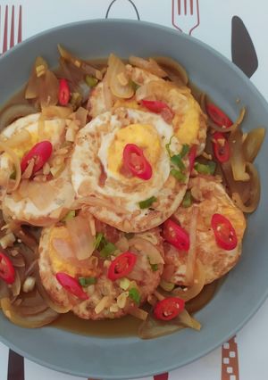 Foto resep Telur ceplok saus Inggris/ Fried eggs with worcesteshire sauce