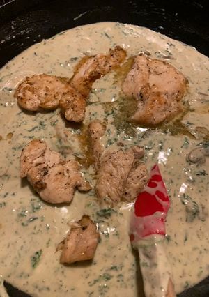 Spenótos- Gombás Csirkemell recept fotója