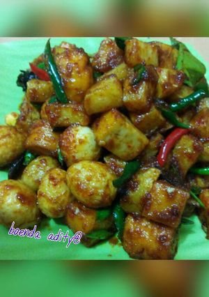 Foto resep Sambal goreng telur puyuh campur kentang dan tahu