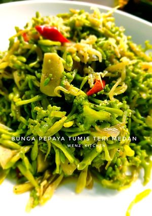 Foto resep Bunga pepaya tumis teri medan