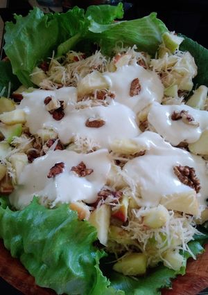 Zeller, almasaláta (Waldorf-saláta) recept fotója
