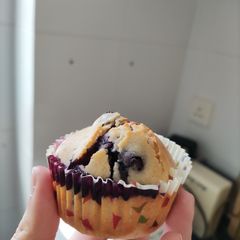 Greek yogurt blueberry muffins A picture of Greek yogurt blueberry muffins.