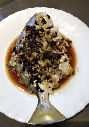 A picture of Pompano in Salted Black Bean.