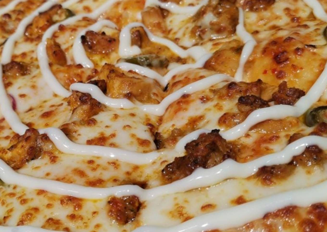 Chicken tikka pizza shawarma