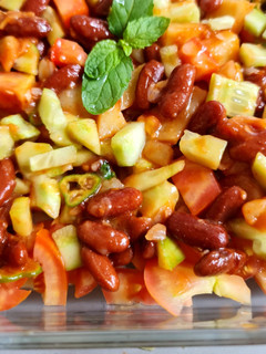A picture of Protein rich salad(red bean salad).