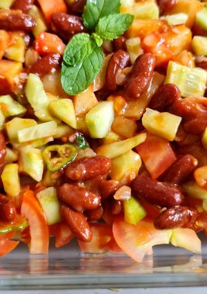 A picture of Protein rich salad(red bean salad).