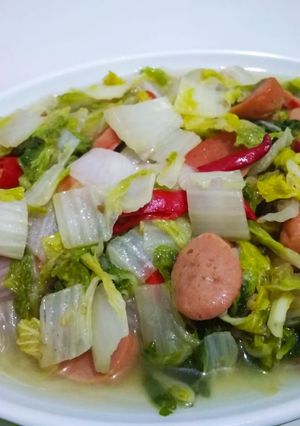 Foto resep Tumis sawi putih sosis