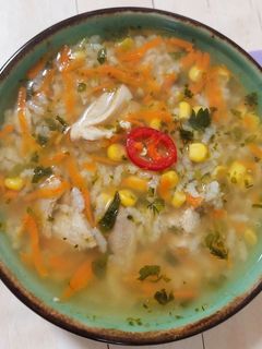 Фото Суп з курки із кукурудзою та рисом.😋.