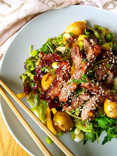 A picture of Sweet Chilli Beef Salad with Jersey Royals.