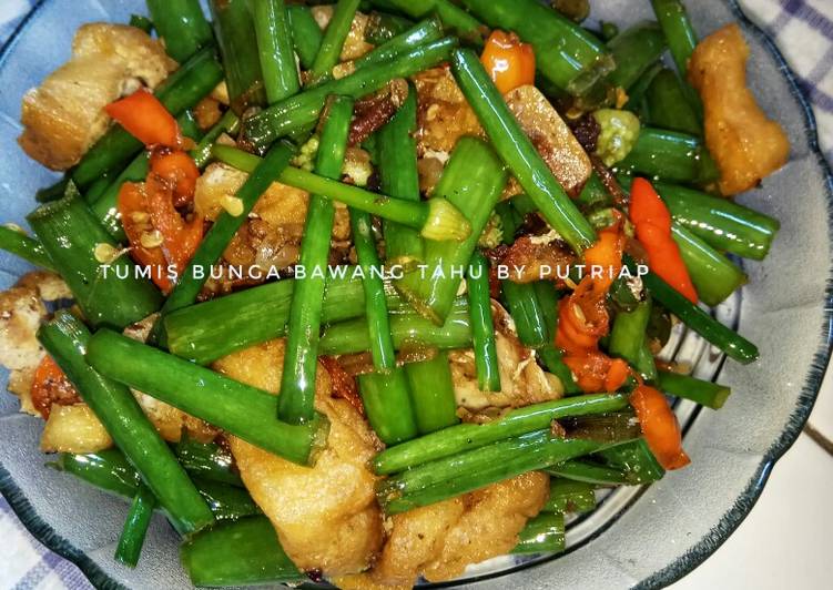 Tumis Bunga Bawang Tahu